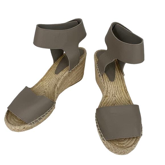 Vince Sophie Espadrille Sandals 10 Taupe 3.5" Wedge Heels - Picture 10 of 10